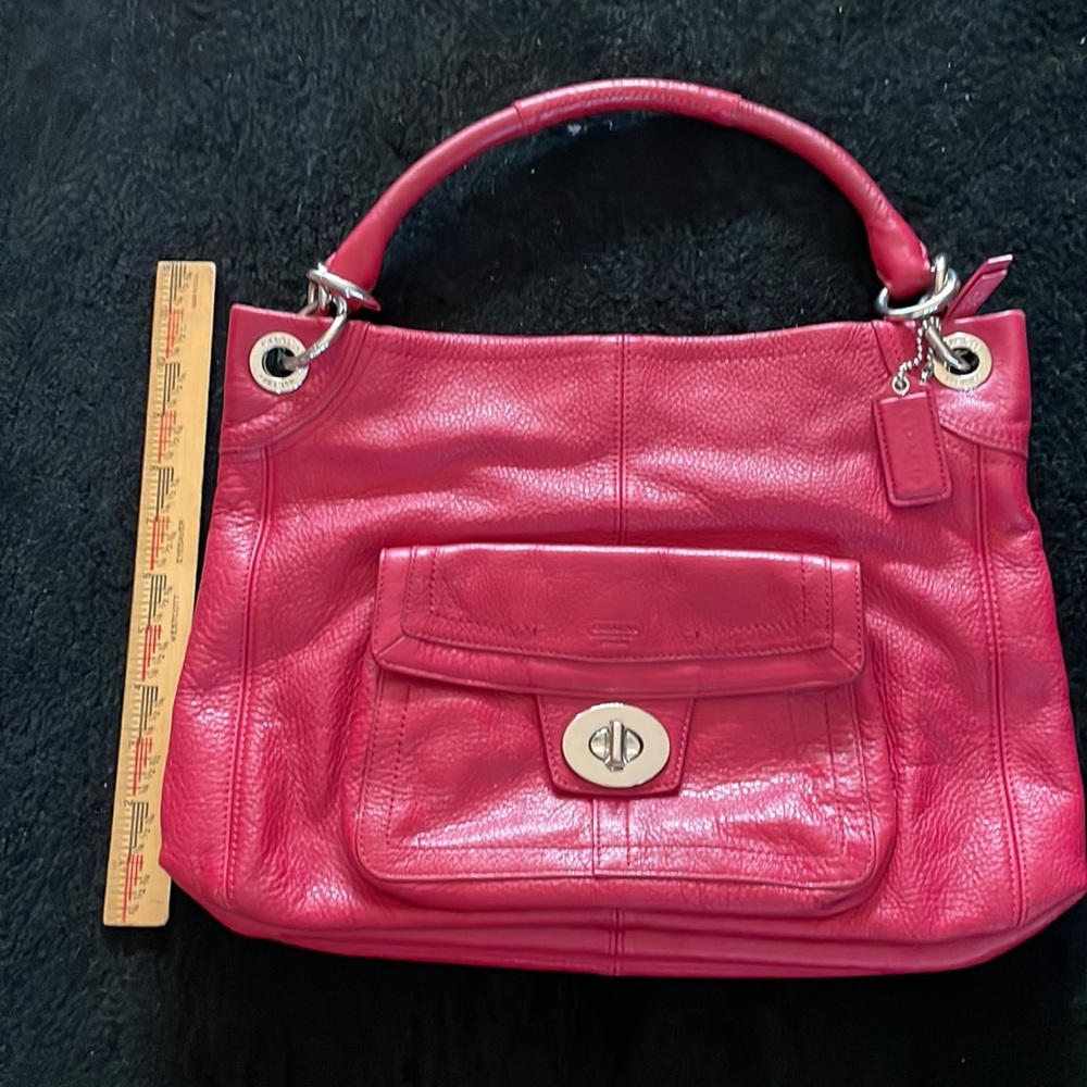 Red all leather tote! - Picture 2 of 7